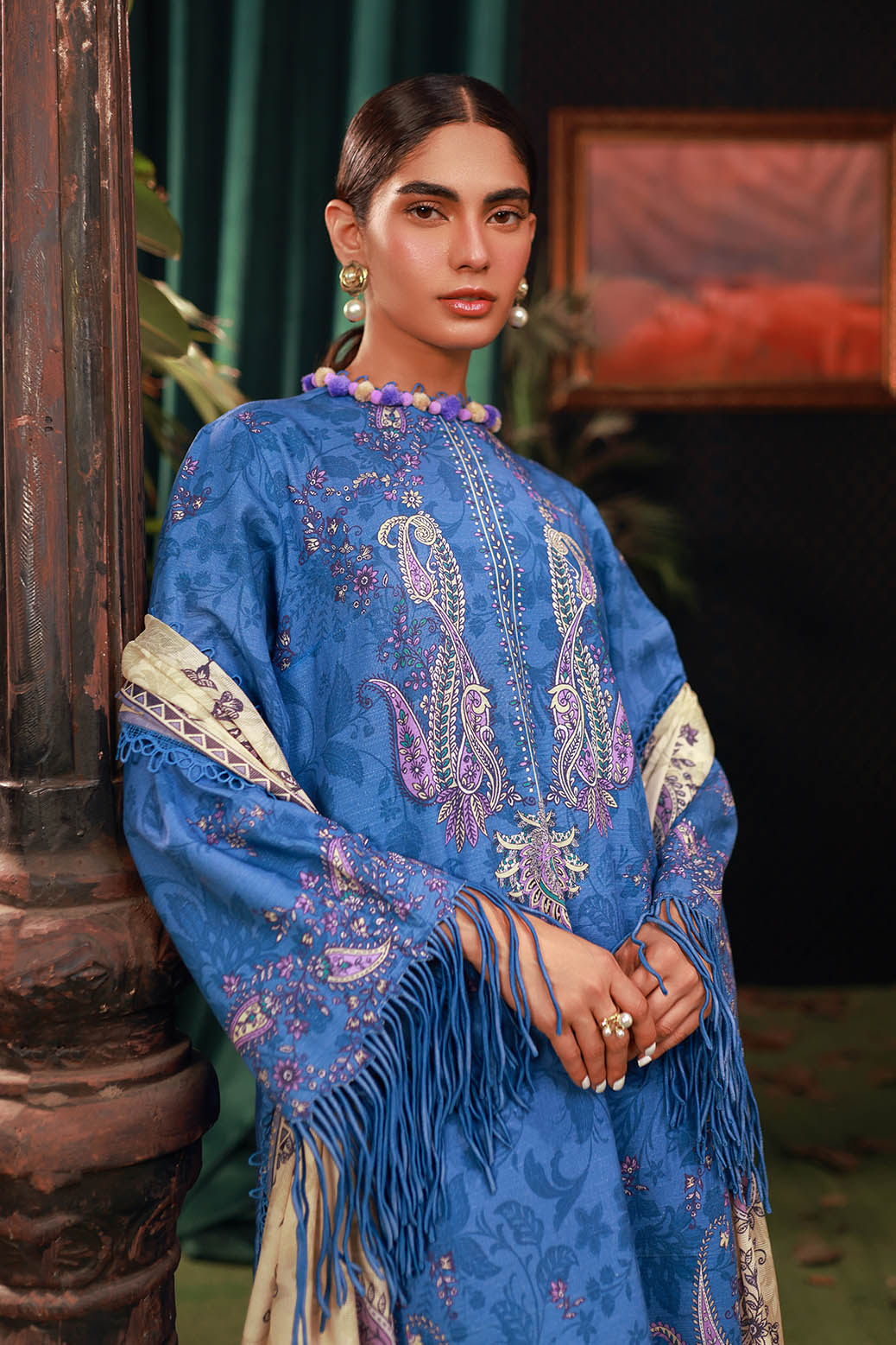 Bonanza Satrangi | Dusty Frost 3 Pc (2W24P3P146)