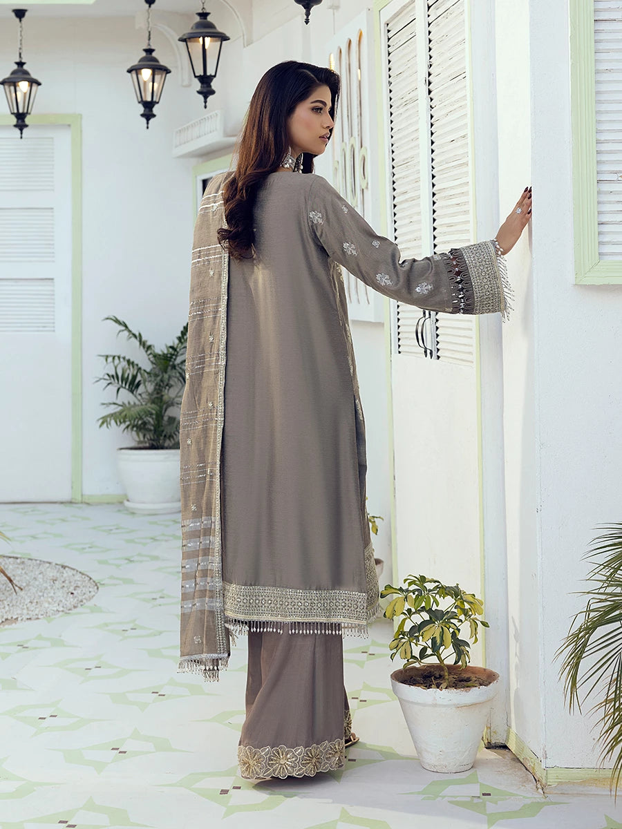 Salitex | Signature Festive Chiffon | SUNW6NO009UT S Gray Cotton Silk