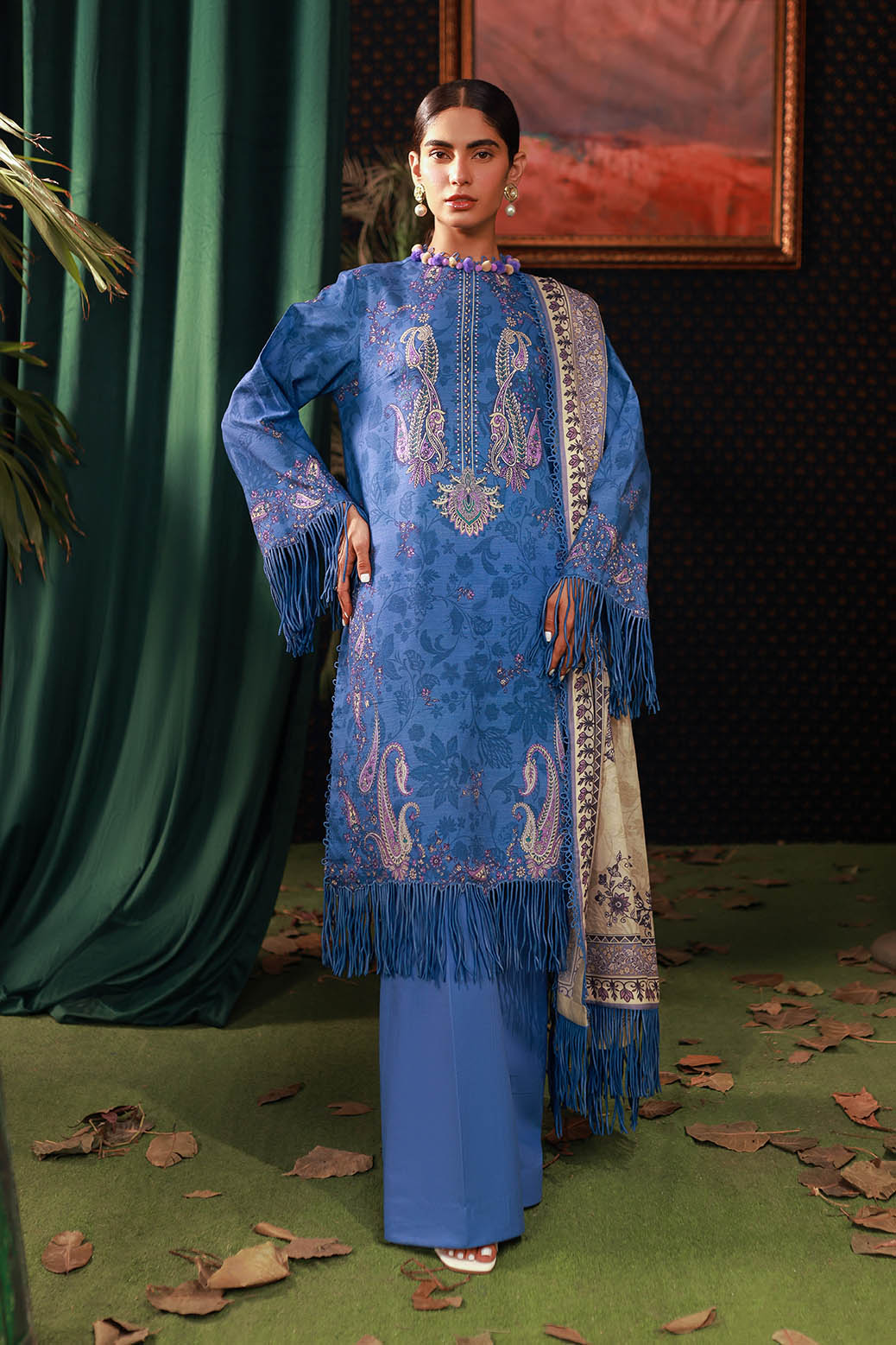 Bonanza Satrangi | Dusty Frost 3 Pc (2W24P3P146) Blue