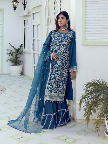 Salitex | Signature Festive Chiffon | SUNW6NO002UT M Royal Blue Cotton Silk