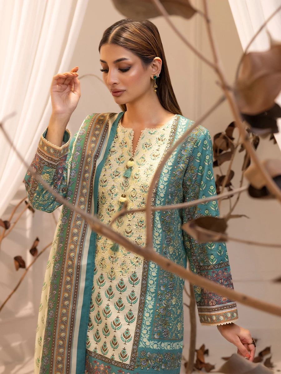 Salitex | Khaddar 24 | K-03 M Green Blue Khaddar