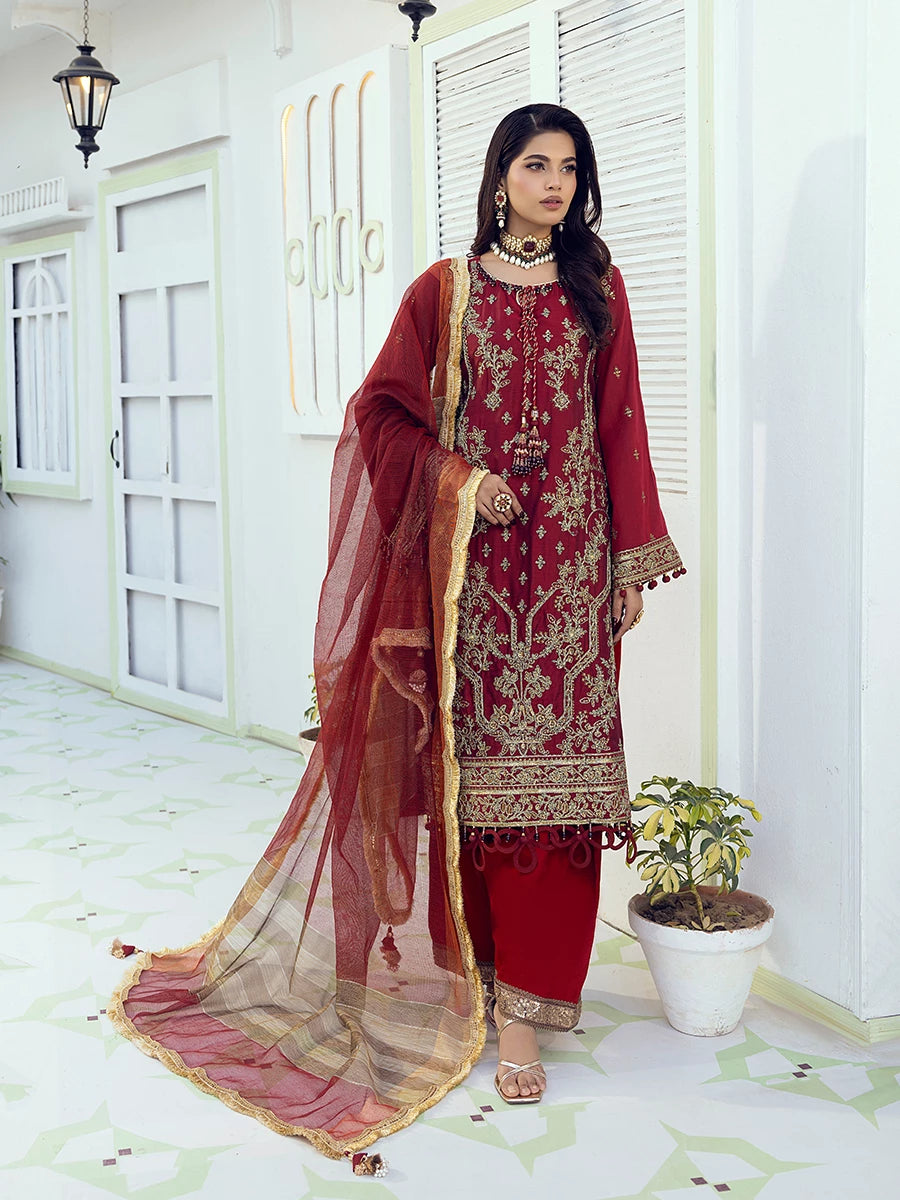 Salitex | Signature Festive Chiffon | SUNW6NO008UT XL Red Cotton Silk