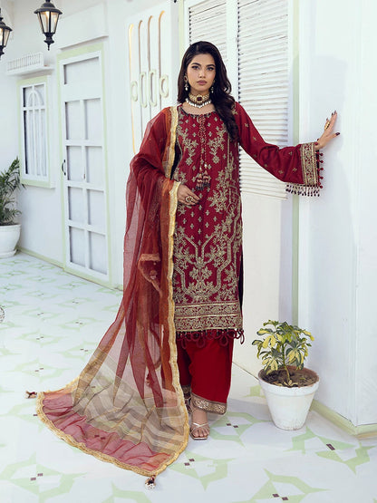 Salitex | Signature Festive Chiffon | SUNW6NO008UT XS Red Cotton Silk