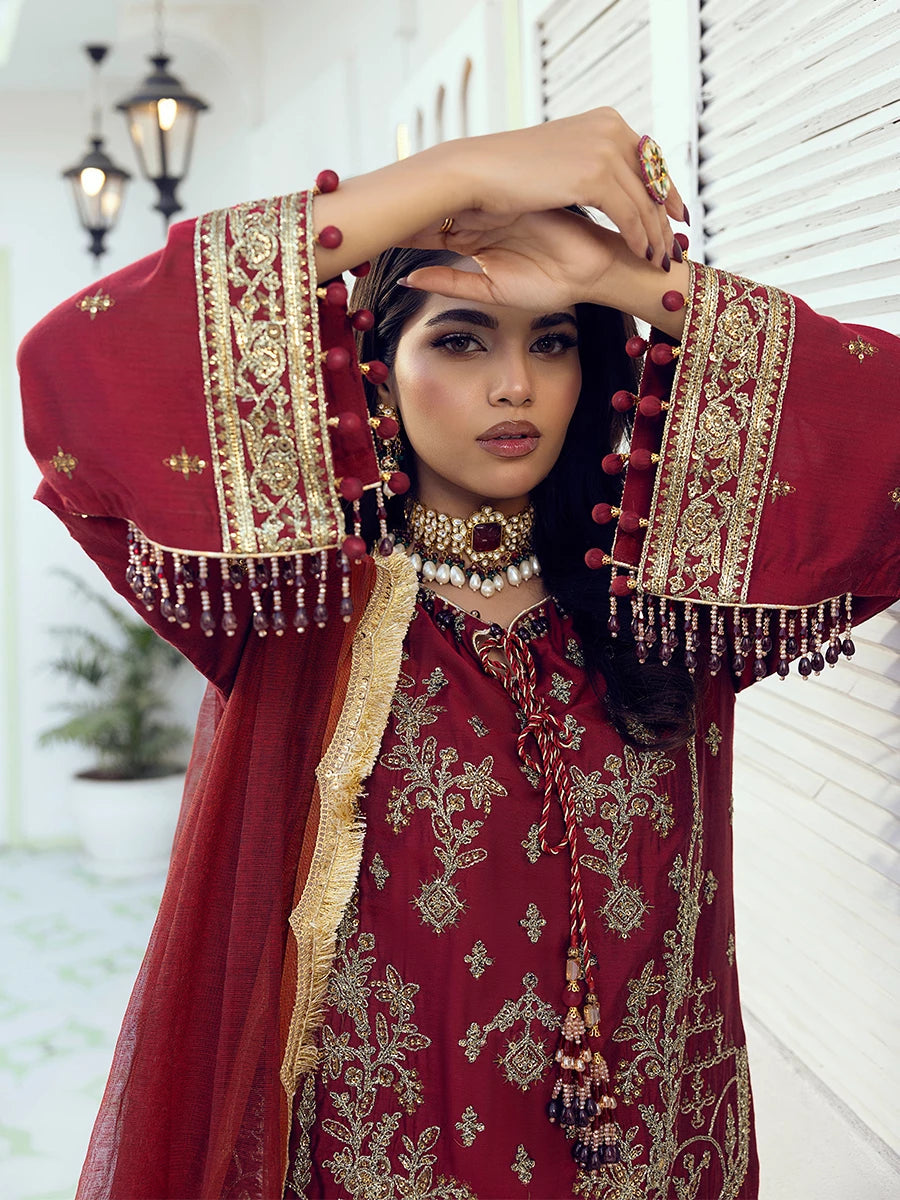 Salitex | Signature Festive Chiffon | SUNW6NO008UT M Red Cotton Silk