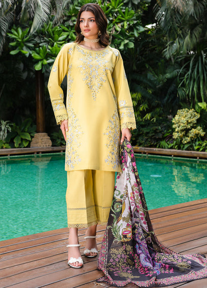 Sahane | Lovent Embroidered Pret 25 | ME23006 Corina XS Lime Yellow Lawn