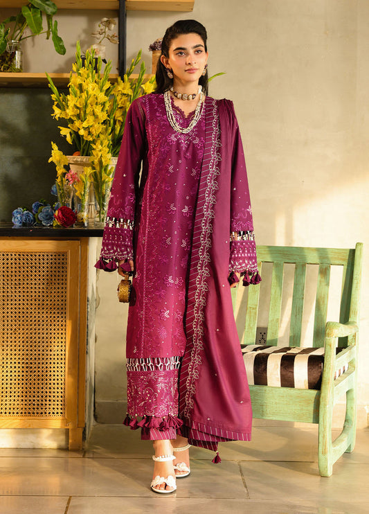 Sahane | In Laws in Lawn Eid Edit | CT-21002 Berry XS Magenta Lawn