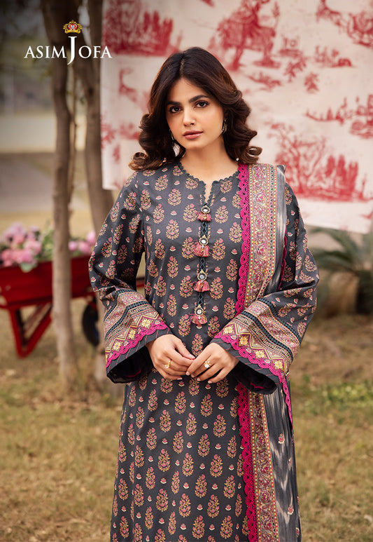 Asim Jofa | Prints Drop 2 | AJUBJ-49 XS Gray Lawn