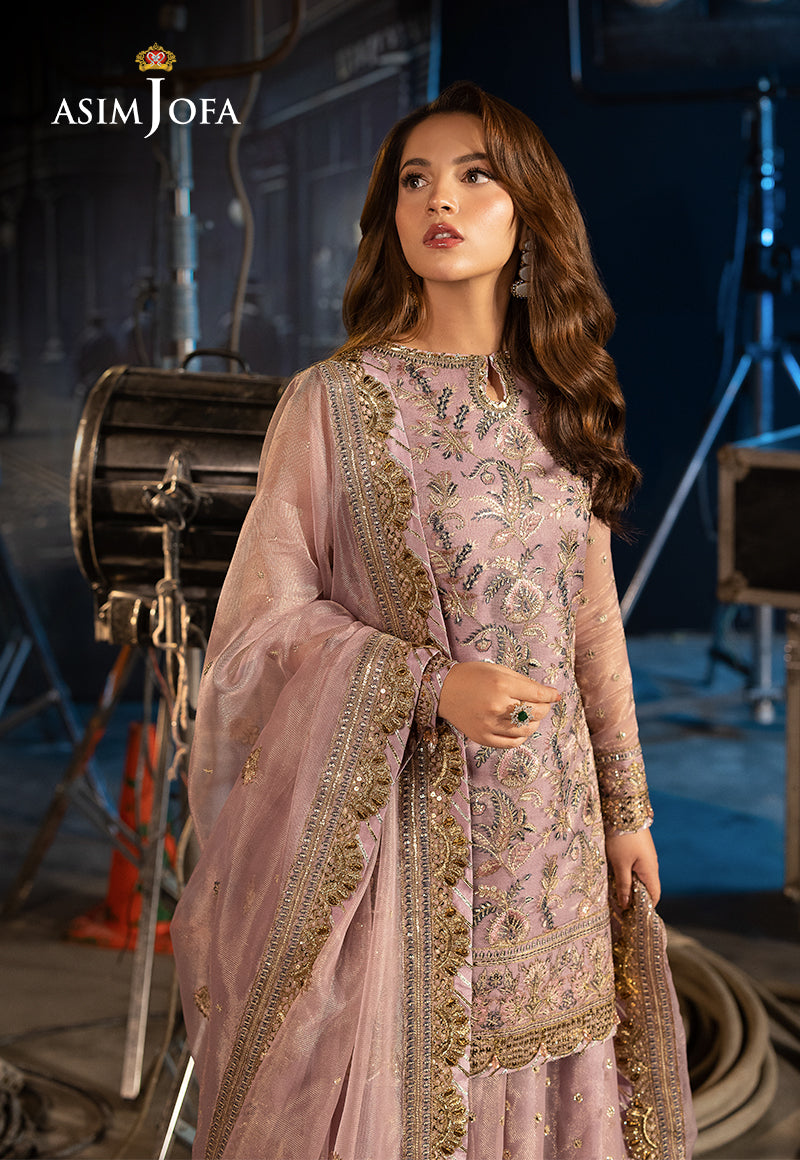Asim Jofa | Luxury Festive Rejoice | AJLFF-18 M Lilac Zari Check Net