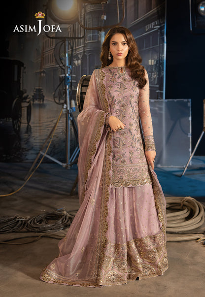 Asim Jofa | Luxury Festive Rejoice | AJLFF-18 XS Lilac Zari Check Net