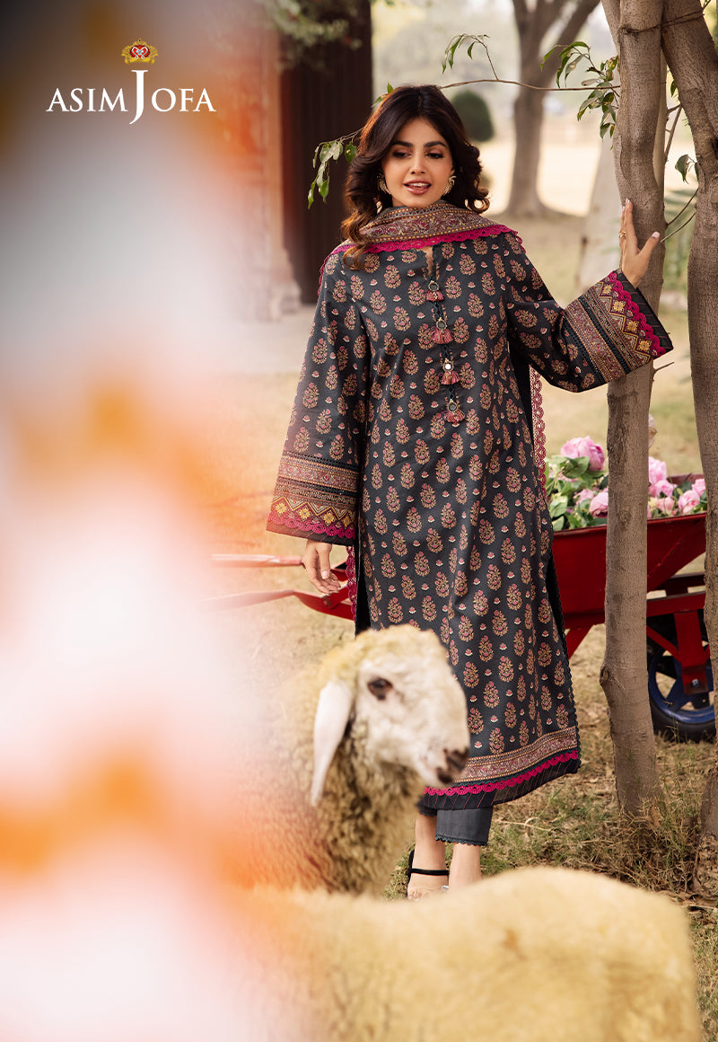 Asim Jofa | Prints Drop 2 | AJUBJ-49 XL Gray Lawn