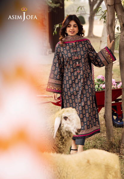Asim Jofa | Prints Drop 2 | AJUBJ-49 XL Gray Lawn