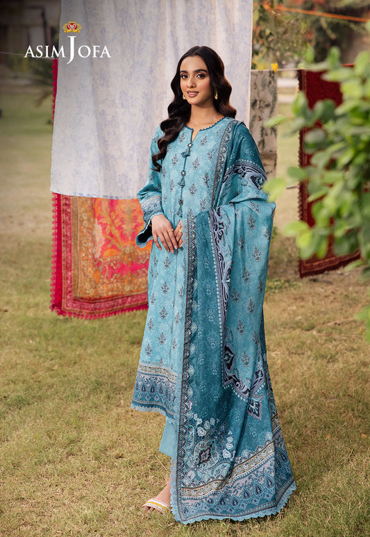 Asim Jofa | Prints Drop 2 | AJUBJ-46 XS Sky Blue Lawn