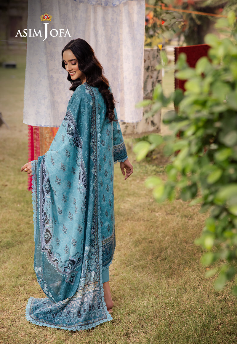 Asim Jofa | Prints Drop 2 | AJUBJ-46 S Sky Blue Lawn