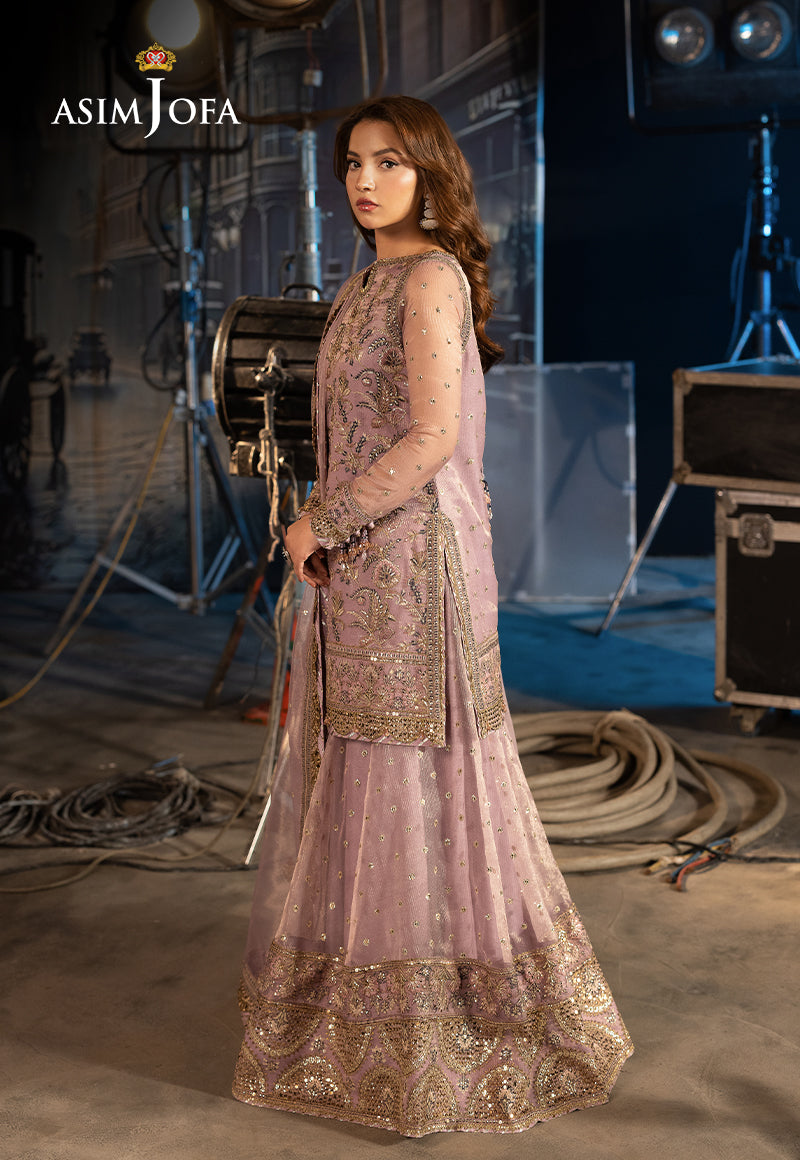 Asim Jofa | Luxury Festive Rejoice | AJLFF-18 L Lilac Zari Check Net