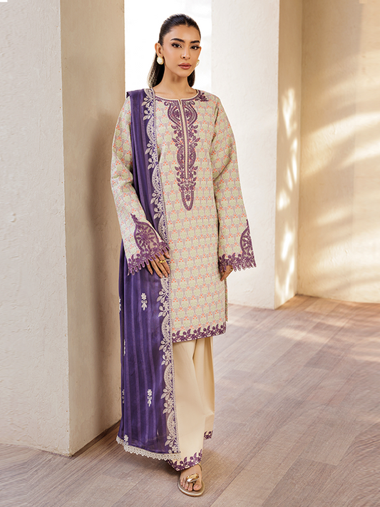 Rajbari | Amari Hybrid Jacquard Edition | Amari Jacquard - 02 XS Beige Jacquard Lawn
