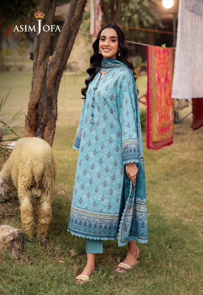 Asim Jofa | Prints Drop 2 | AJUBJ-46 M Sky Blue Lawn