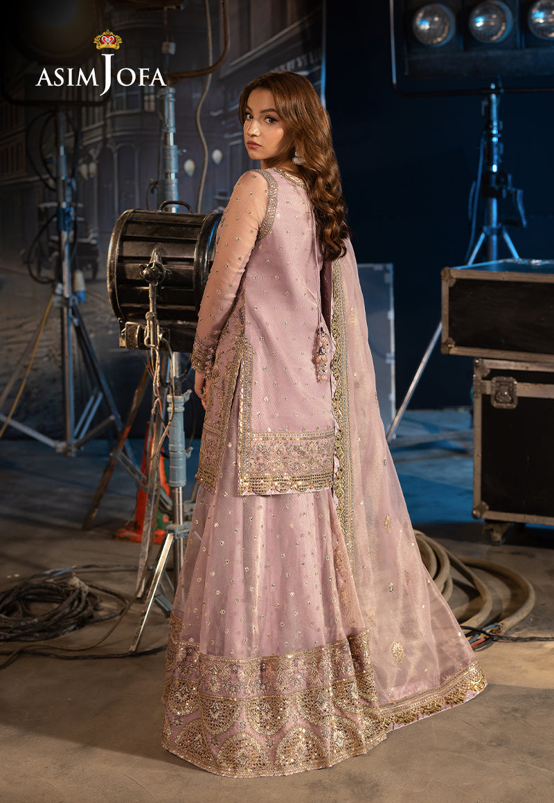 Asim Jofa | Luxury Festive Rejoice | AJLFF-18 S Lilac Zari Check Net