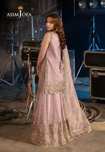 Asim Jofa | Luxury Festive Rejoice | AJLFF-18 S Lilac Zari Check Net