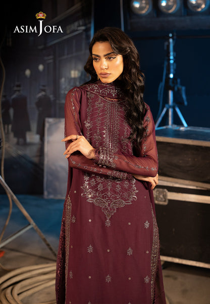 Asim Jofa | Luxury Festive Rejoice | AJLFF-06 M Purple Brown Chiffon