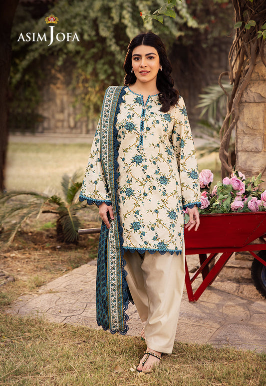 Asim Jofa | Prints Drop 2 | AJUBJ-34 XS Ivory Lawn