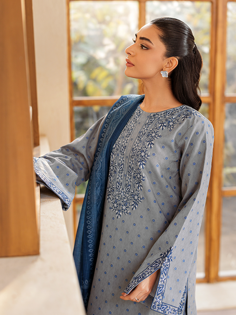 Rajbari | Amari Hybrid Jacquard Edition | Amari Jacquard - 09 L Blue Gray Jacquard Lawn