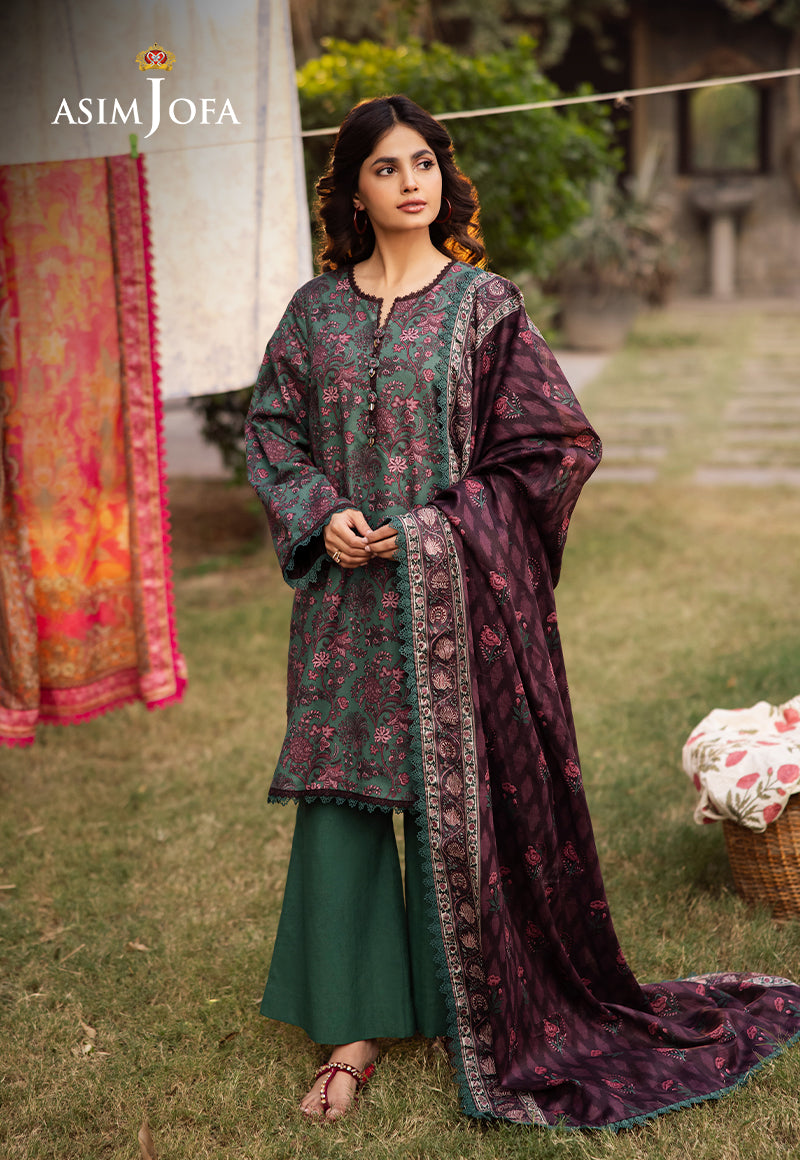 Asim Jofa | Prints Drop 2 | AJUBJ-32 XL Emerald Green Lawn