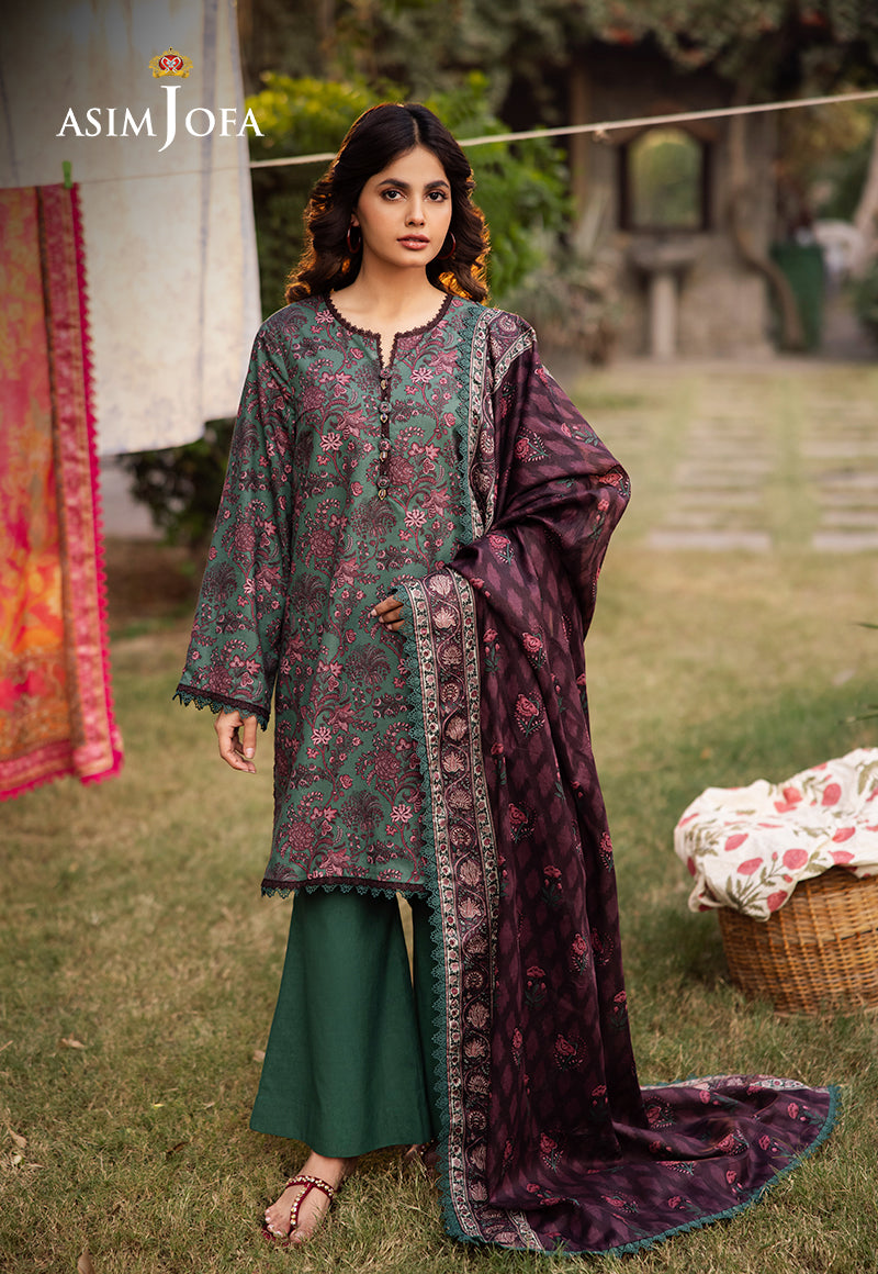 Asim Jofa | Prints Drop 2 | AJUBJ-32 L Emerald Green Lawn