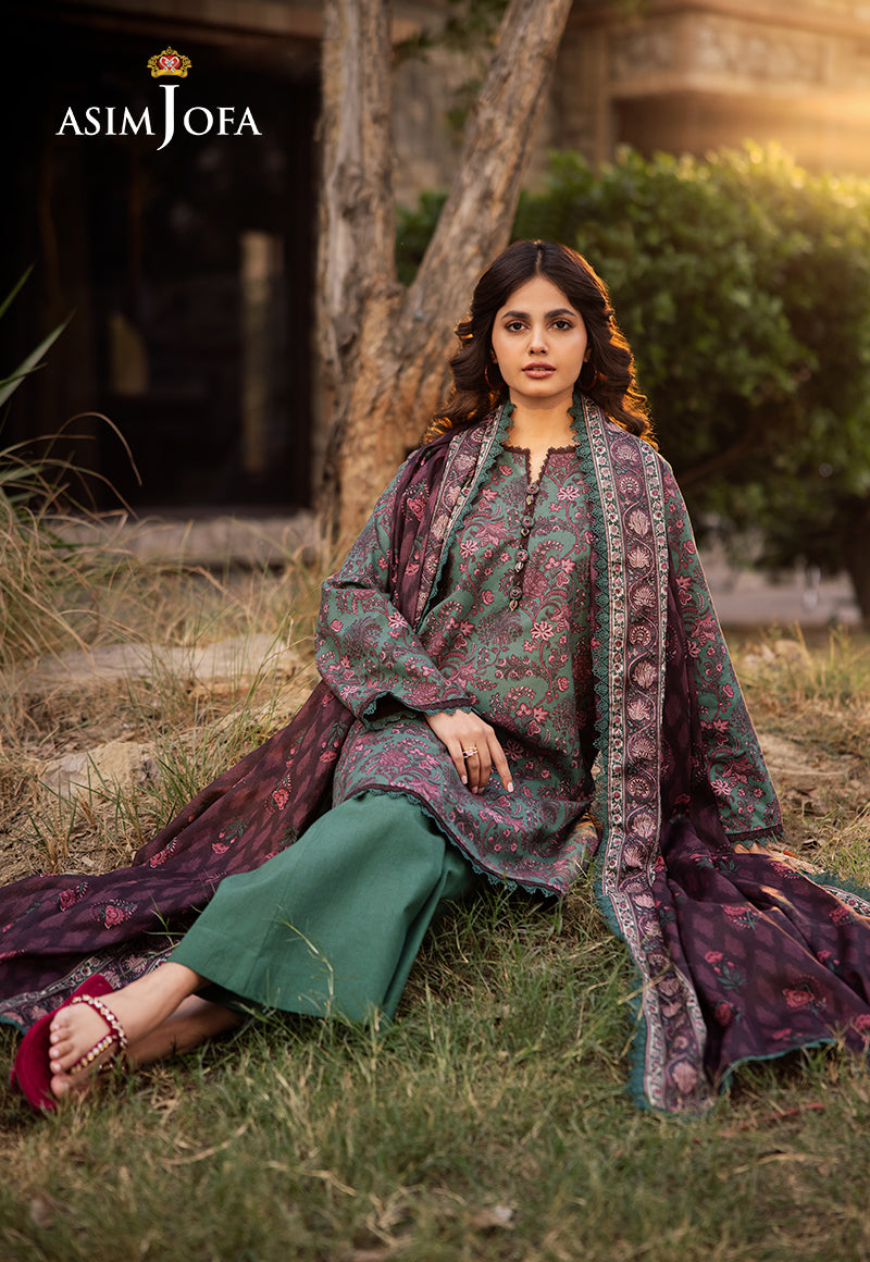 Asim Jofa | Prints Drop 2 | AJUBJ-32 Custom Size Emerald Green Lawn