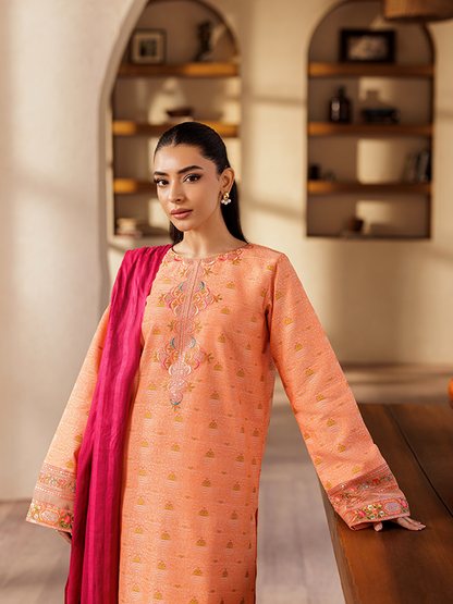 Rajbari | Amari Hybrid Jacquard Edition | Amari Jacquard - 04 L Orange Jacquard Lawn