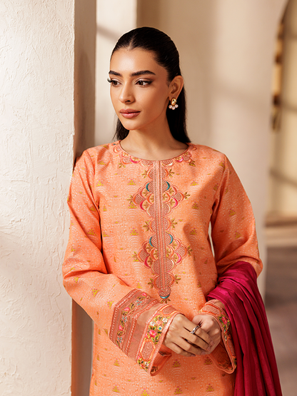 Rajbari | Amari Hybrid Jacquard Edition | Amari Jacquard - 04 M Orange Jacquard Lawn