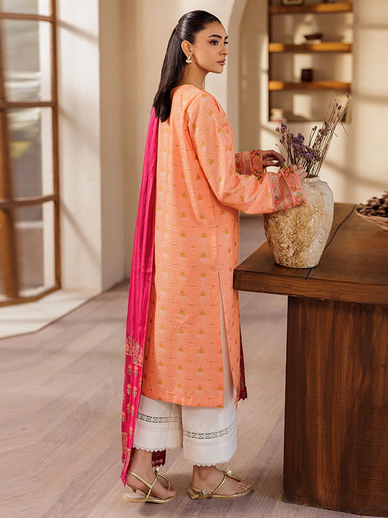 Rajbari | Amari Hybrid Jacquard Edition | Amari Jacquard - 04 S Orange Jacquard Lawn