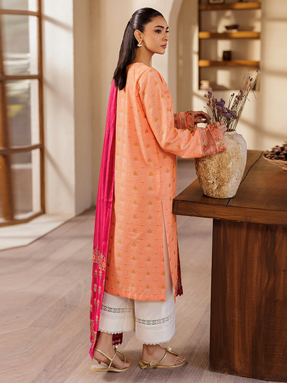 Rajbari | Amari Hybrid Jacquard Edition | Amari Jacquard - 04 S Orange Jacquard Lawn