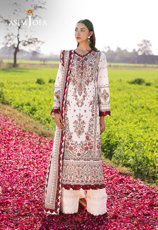 Asim Jofa | Luxury Lawn 25 | AJELL-08 XS Ivory Lawn