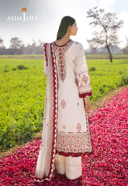 Asim Jofa | Luxury Lawn 25 | AJELL-08 S Ivory Lawn