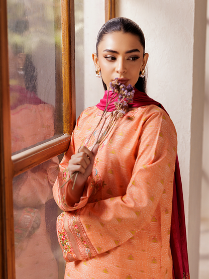 Rajbari | Amari Hybrid Jacquard Edition | Amari Jacquard - 04 XL Orange Jacquard Lawn