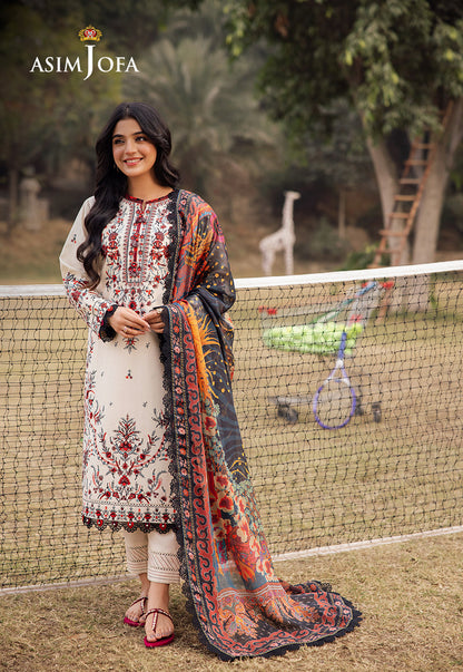 Asim Jofa | Prints Drop 2 | AJUBJ-14 M Ivory Lawn