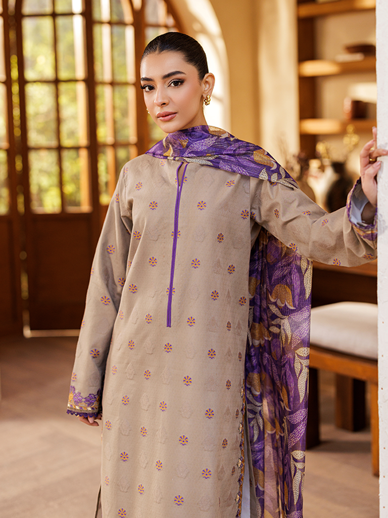 Rajbari | Amari Hybrid Jacquard Edition | Amari Jacquard - 07 L Taupe Jacquard Lawn