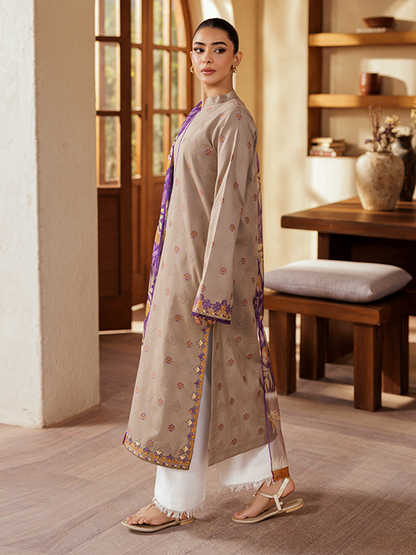 Rajbari | Amari Hybrid Jacquard Edition | Amari Jacquard - 07 S Taupe Jacquard Lawn