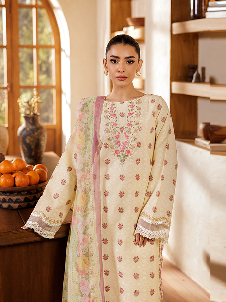 Rajbari | Amari Hybrid Jacquard Edition | Amari Jacquard - 03 XL Beige Jacquard Lawn