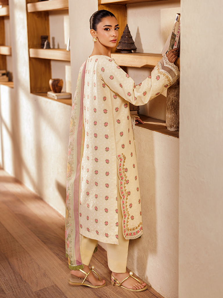 Rajbari | Amari Hybrid Jacquard Edition | Amari Jacquard - 03 S Beige Jacquard Lawn