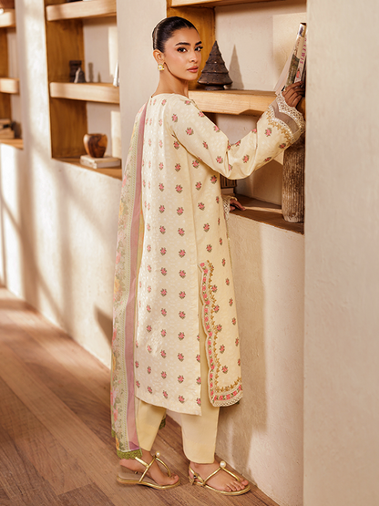 Rajbari | Amari Hybrid Jacquard Edition | Amari Jacquard - 03 S Beige Jacquard Lawn