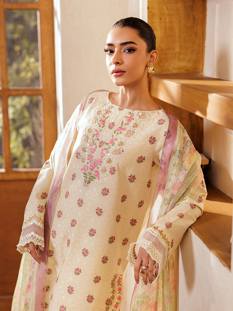 Rajbari | Amari Hybrid Jacquard Edition | Amari Jacquard - 03 L Beige Jacquard Lawn