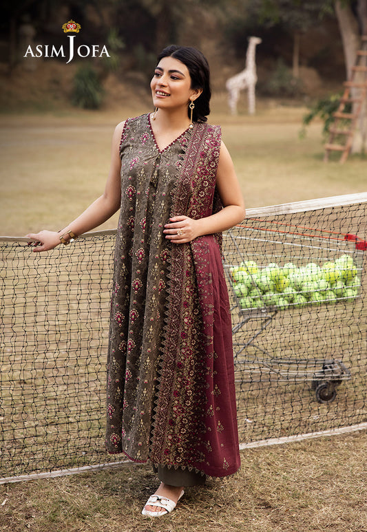 Asim Jofa | Prints Drop 2 |AJUBJ-29 XS Lawn Gray