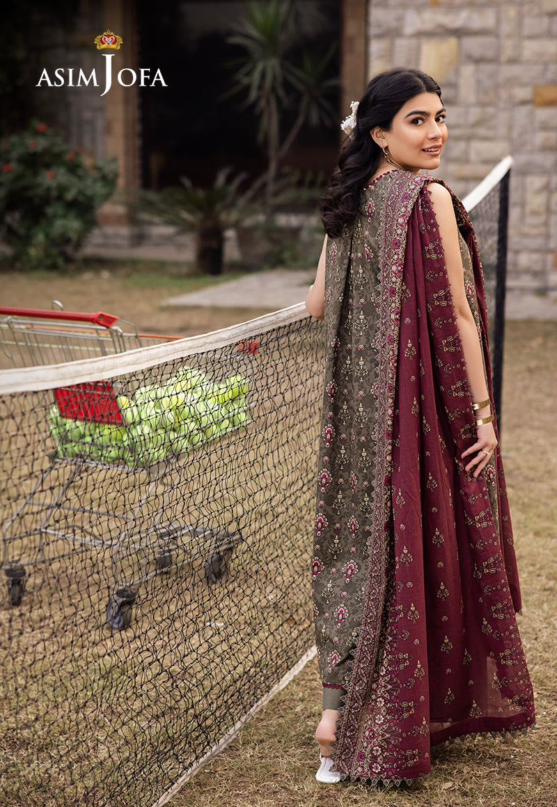 Asim Jofa | Prints Drop 2 |AJUBJ-29 S Lawn Gray