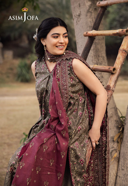 Asim Jofa | Prints Drop 2 |AJUBJ-29 XL Lawn Gray
