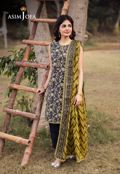 Asim Jofa | Prints Drop 2 | AJUBJ-26 XL Black Lawn