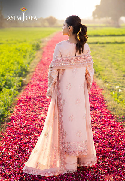 Asim Jofa | Luxury Lawn 25 | AJELL-15 S Pale Peach Lawn