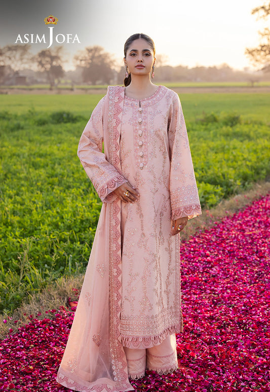 Asim Jofa | Luxury Lawn 25 | AJELL-15 XS Pale Peach Lawn
