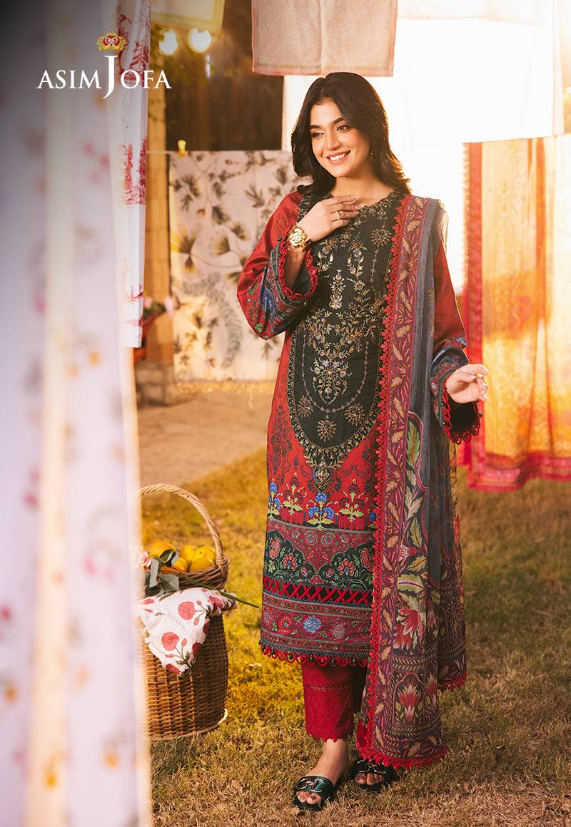 Asim Jofa | Prints Drop 2 | AJUBJ-06 XS Haute Red Lawn