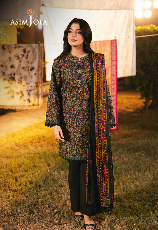 Asim Jofa | Prints Drop 2 | AJUBJ-25 XS Black Lawn